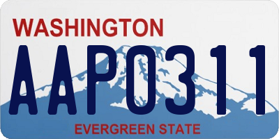 WA license plate AAP0311