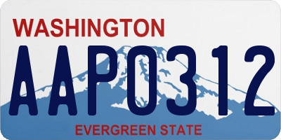 WA license plate AAP0312