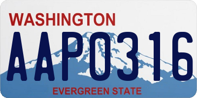 WA license plate AAP0316