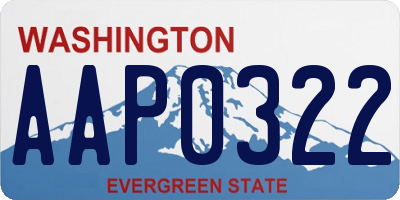 WA license plate AAP0322