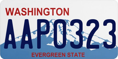 WA license plate AAP0323