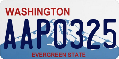 WA license plate AAP0325