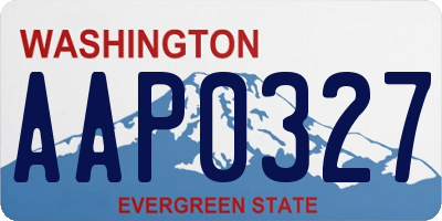 WA license plate AAP0327