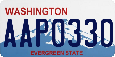 WA license plate AAP0330