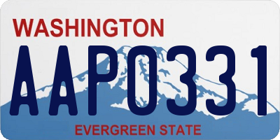 WA license plate AAP0331