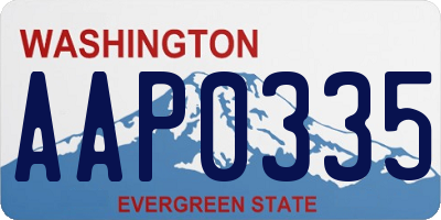 WA license plate AAP0335
