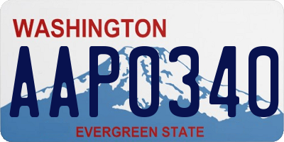 WA license plate AAP0340