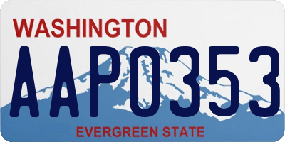 WA license plate AAP0353