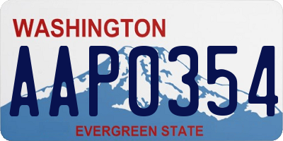 WA license plate AAP0354