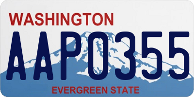 WA license plate AAP0355