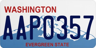 WA license plate AAP0357