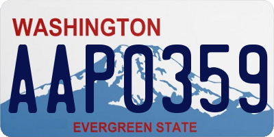 WA license plate AAP0359