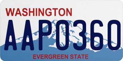 WA license plate AAP0360