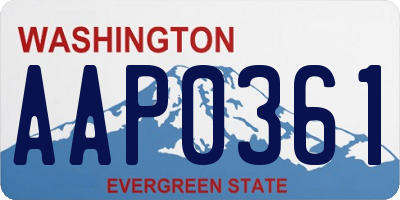 WA license plate AAP0361