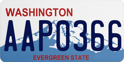 WA license plate AAP0366