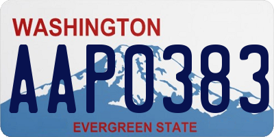 WA license plate AAP0383