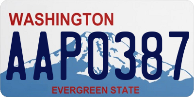 WA license plate AAP0387