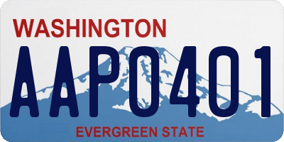 WA license plate AAP0401