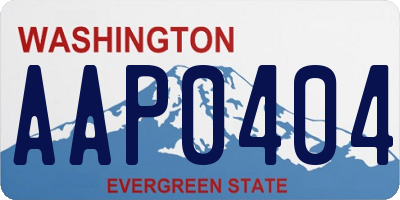 WA license plate AAP0404