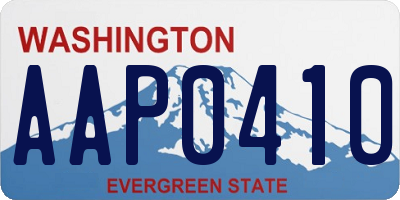 WA license plate AAP0410