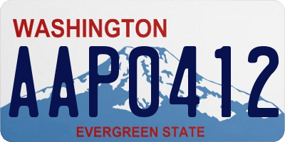 WA license plate AAP0412