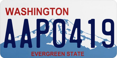 WA license plate AAP0419
