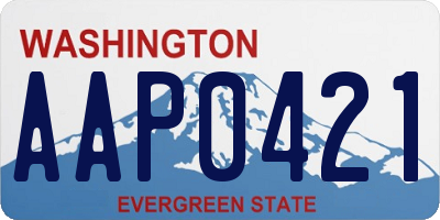 WA license plate AAP0421