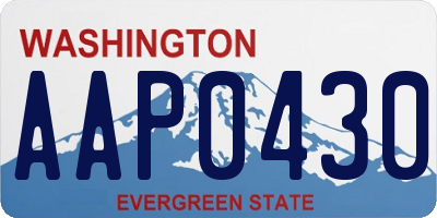 WA license plate AAP0430