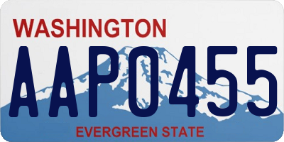 WA license plate AAP0455