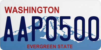 WA license plate AAP0500