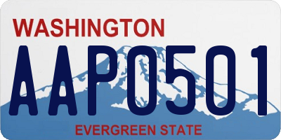 WA license plate AAP0501