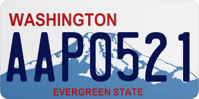 WA license plate AAP0521