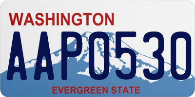 WA license plate AAP0530