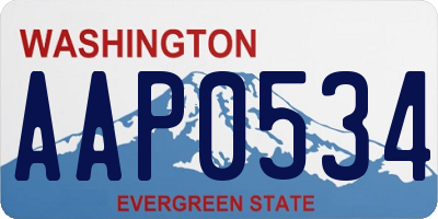 WA license plate AAP0534