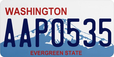 WA license plate AAP0535