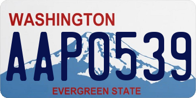 WA license plate AAP0539