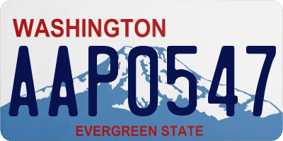 WA license plate AAP0547