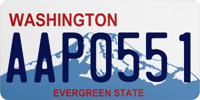 WA license plate AAP0551