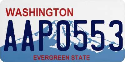 WA license plate AAP0553