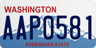WA license plate AAP0581