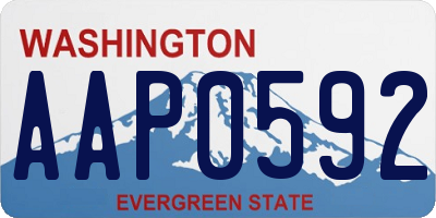 WA license plate AAP0592