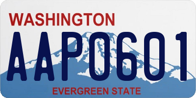 WA license plate AAP0601