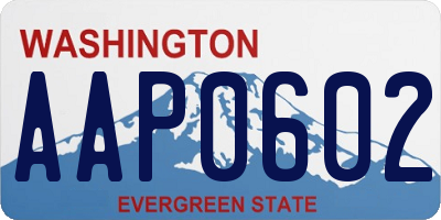 WA license plate AAP0602
