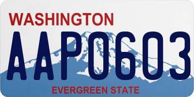 WA license plate AAP0603