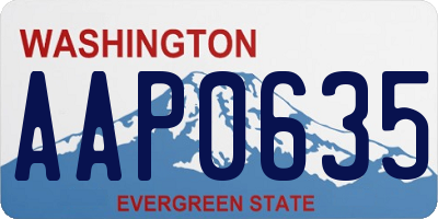 WA license plate AAP0635