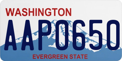 WA license plate AAP0650