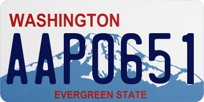 WA license plate AAP0651