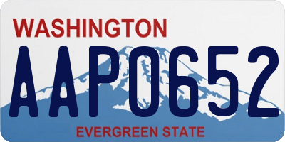 WA license plate AAP0652