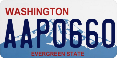 WA license plate AAP0660