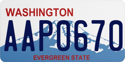 WA license plate AAP0670